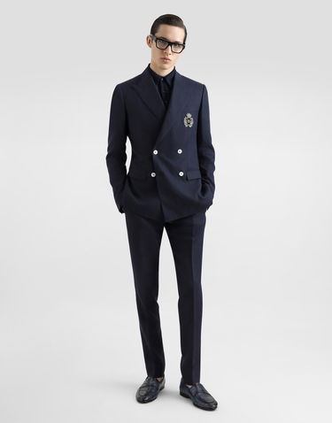 Штани Dolce & Gabbana Dolce & Gabbana Tailored Linen Pants темно-синій | GY7BMTFU4K6B4902, 1