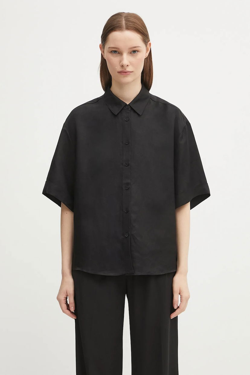Сорочка Anine Bing Anine Bing Coco Relaxed Linen-Blend Shirt чорний | A.07.11130