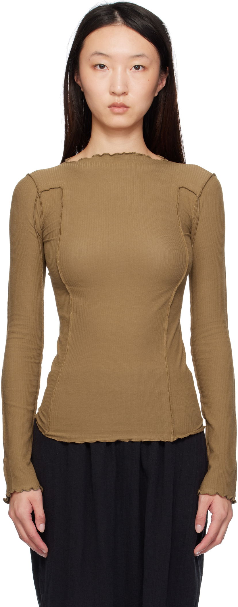 Футболка Baserange Baserange Omato Long Sleeve T-Shirt Коричневий | TTML-RB-SU25