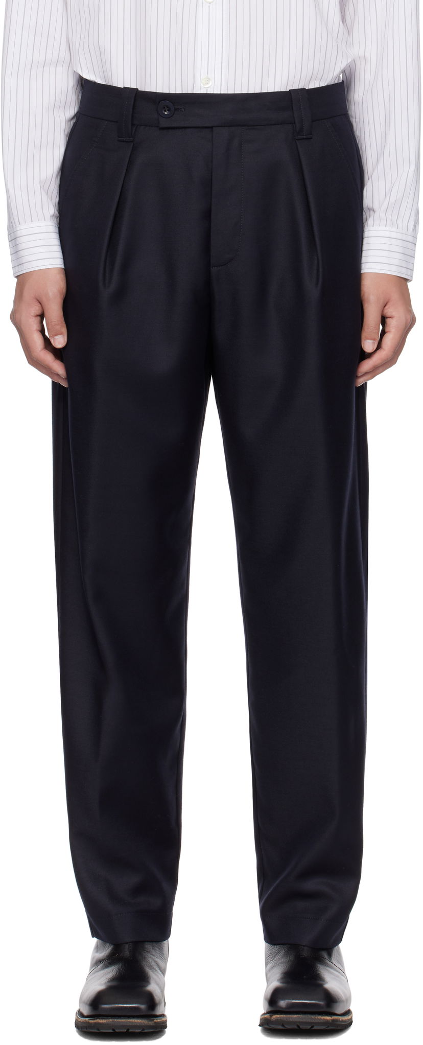 Штани A.P.C. A.P.C. Renato Pleated Trousers темно-синій | LYAAV-H08428
