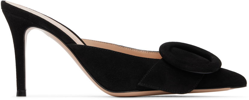 Кросівки та взуття Gianvito Rossi Portofino 85 Suede Mules чорний | G95451-85RIC-CAM