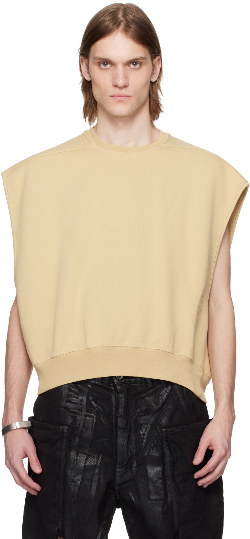 Cветр Rick Owens Rick Owens DRKSHDW Hollywood Jumbo Tatlin Sleeveless Sweatshirt бежевий | DU01E3160 F