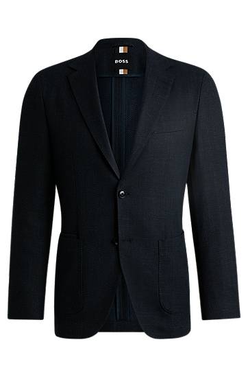 Куртка BOSS BOSS Regular-Fit Herringbone Stretch-Cotton Blend Jacket темно-синій | 50521495