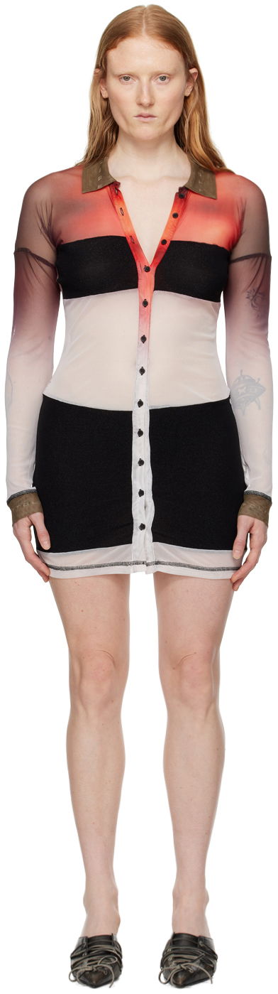 плаття Ottolinger Ottolinger Semi-Sheer Button-Front Minidress Різнокольоровий | 103102