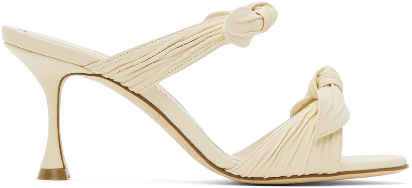 Аксесуари Manolo Blahnik Manolo Blahnik Lollo Knotted Heeled Sandals білий | 224-1604