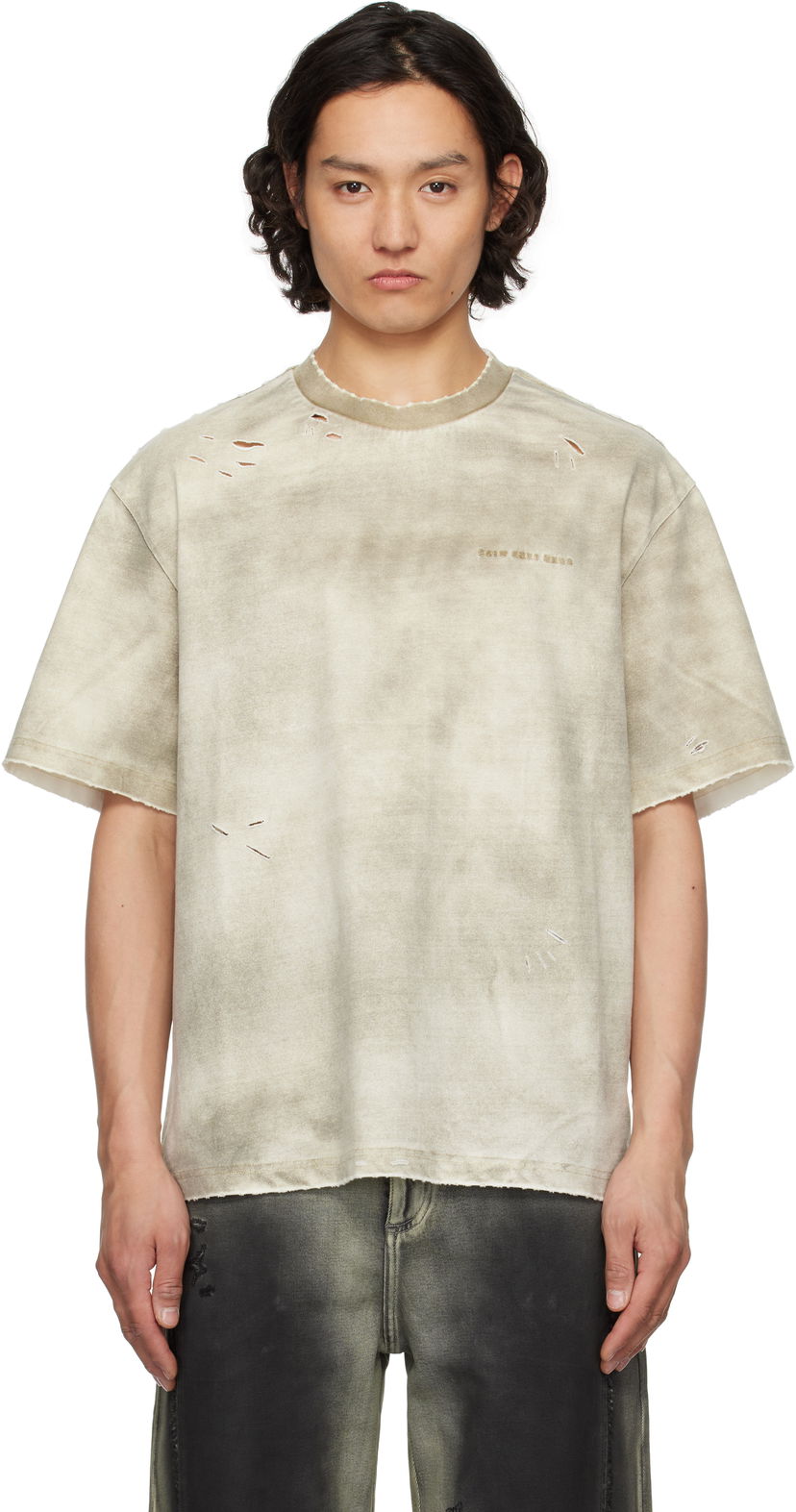 Футболка Feng Chen Wang Feng Chen Wang Sandwashed T-Shirt бежевий | FUS19TS03