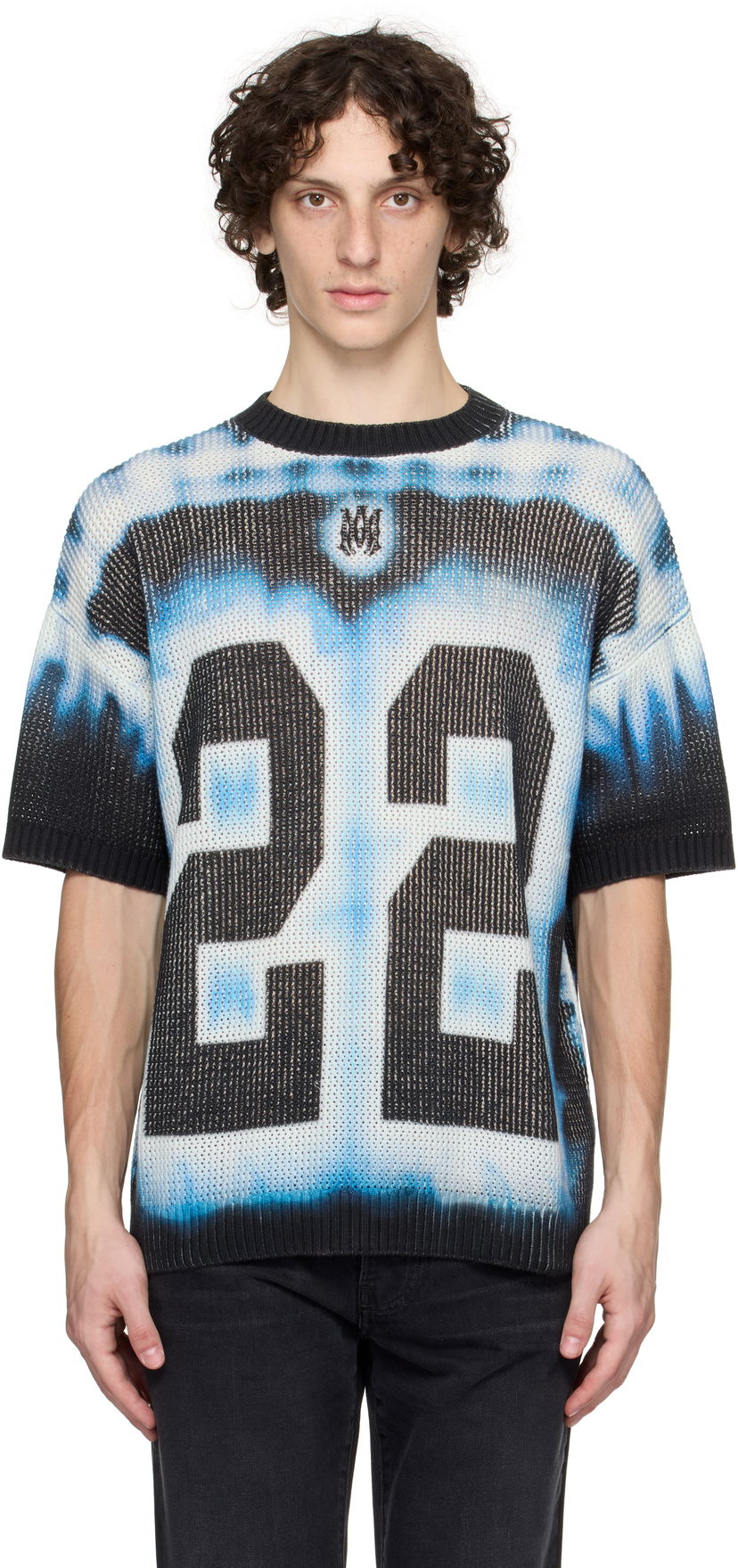 Футболка AMIRI AMIRI '22' Tie Dye Knit T-Shirt Синій | AMKNTE1051