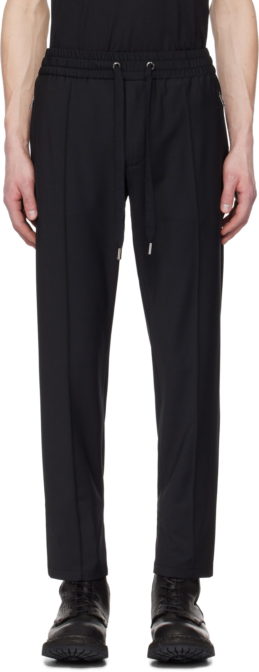 Спортивні штани Dolce & Gabbana Dolce&Gabbana Tela Lana Track Pants чорний | GYACETFURK8