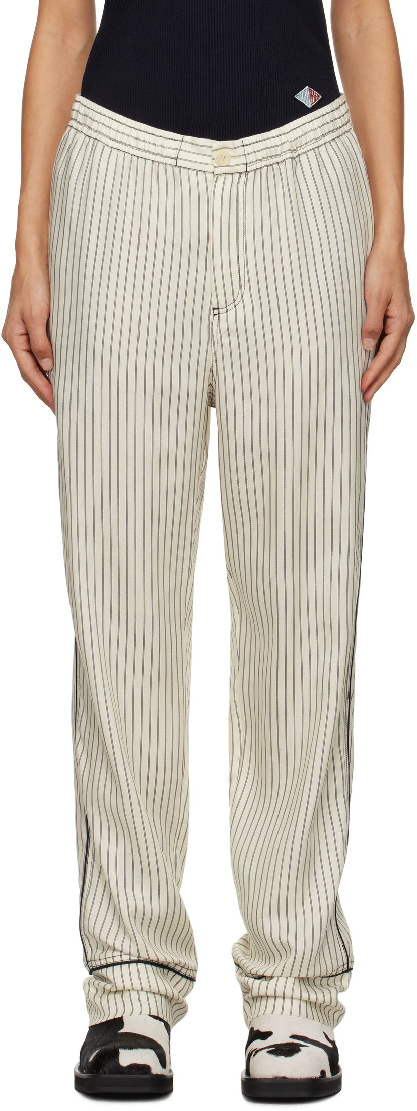 Штани Soulland Pinstriped Straight-Leg Trousers білий | 42049-1259