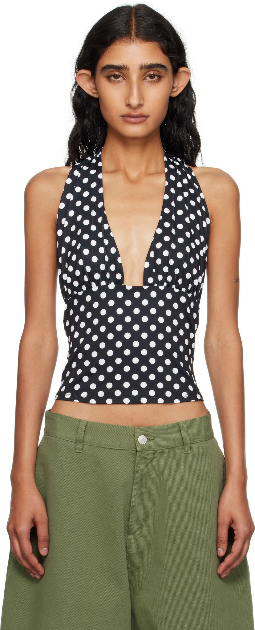 Безрукавка Miaou Miaou Mathilde Polka Dot Halter Top чорний | 7189VISBWP