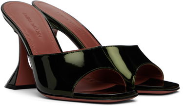 Кросівки та взуття Amina Muaddi Lupita Slipper Heeled Sandals Зелений | LUPITA SLIPPER MIRROR, 3