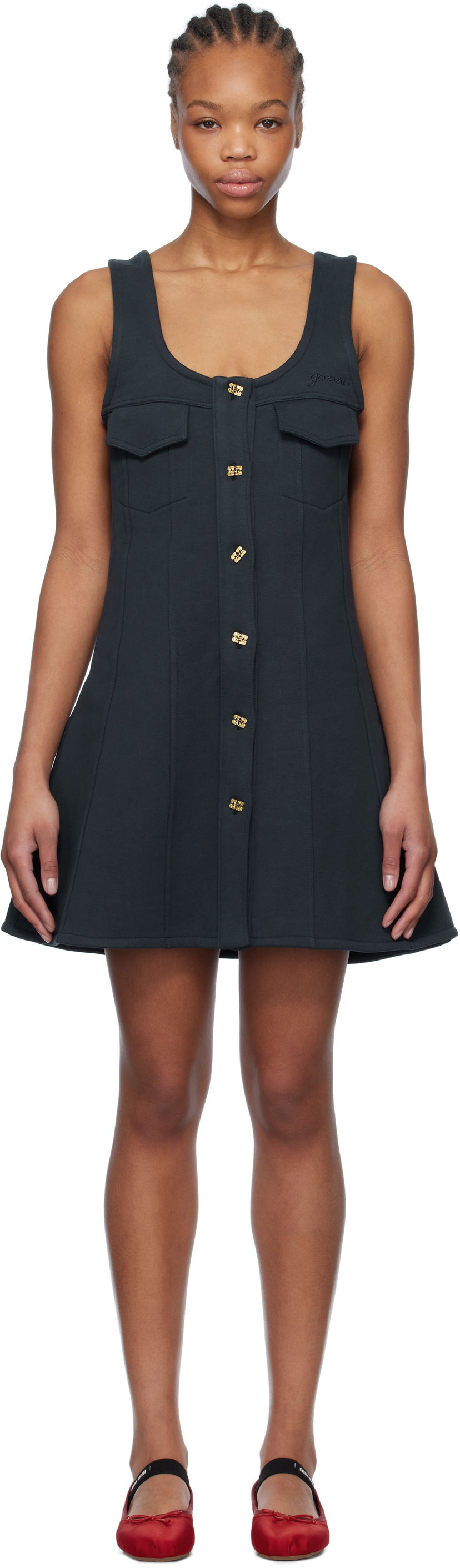 плаття GANNI Ganni Fleece Mini Dress чорний | T4096
