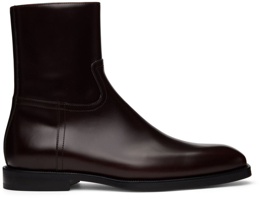 Кросівки та взуття Dries Van Noten Dries Van Noten Leather Boots Бордовий | MW222-165-101