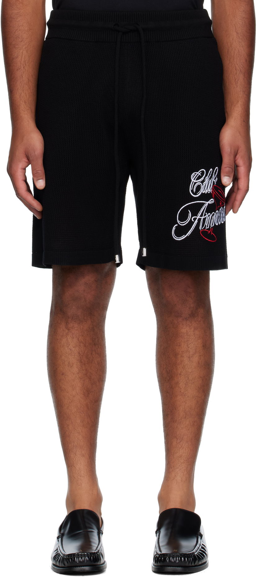 Шорти AMIRI AMIRI 'Club Amiri' Crochet Shorts чорний | AMKNSH1043