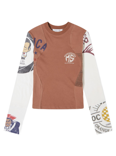 Футболка Marine Serre Regenerated Graphic Patchwork T-Shirt Коричневий | WTO106-BR51