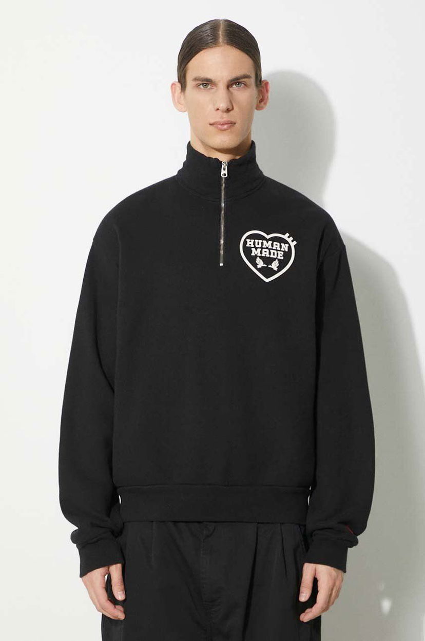 Світшоти Human Made Military Half-Zip Printed Sweatshirt чорний | HM27CS021