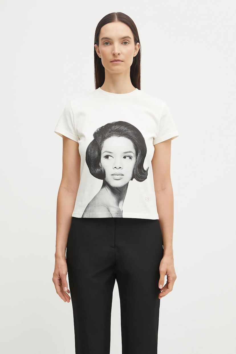 Футболка Wales Bonner Wales Bonner Selah Cropped T-Shirt білий | UA25JE11.JE01.100