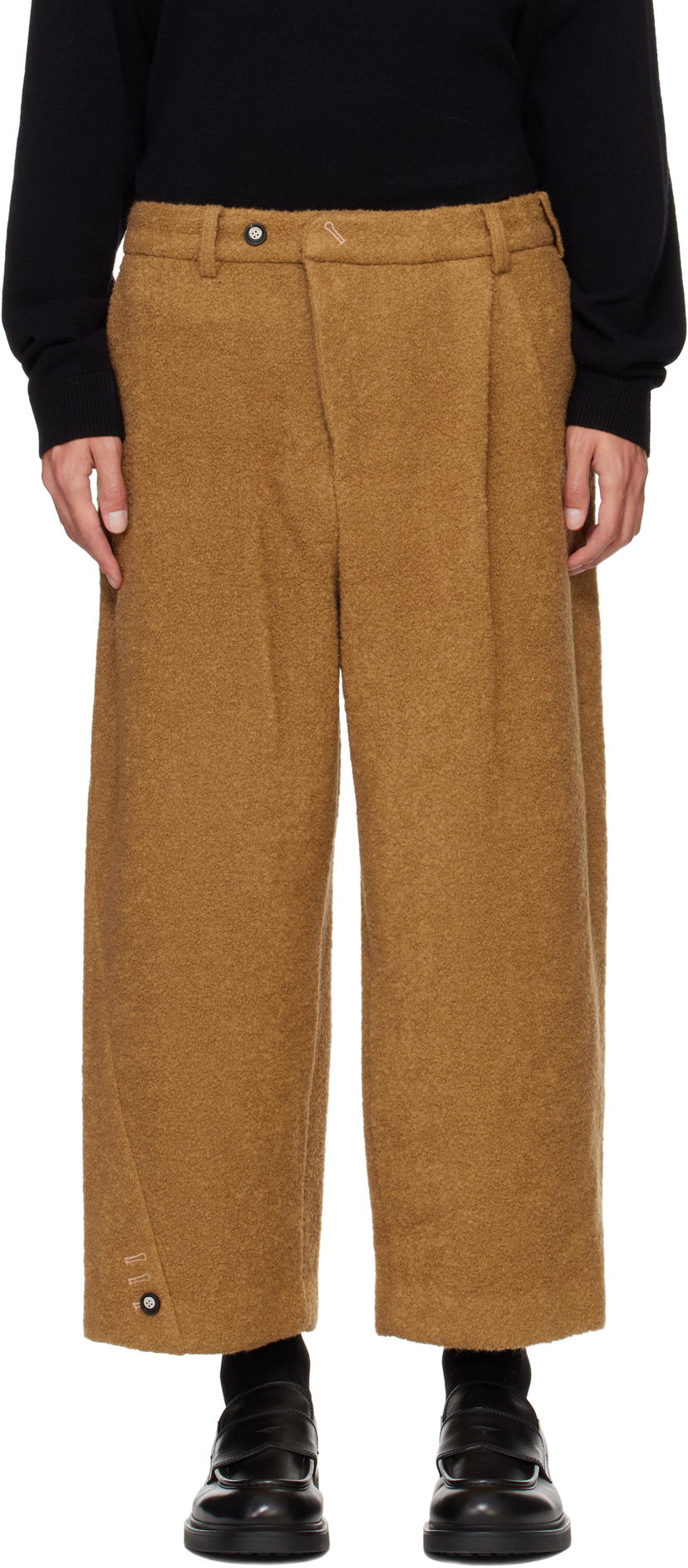 Штани ADER ERROR Brown Wool Wide Leg Trousers Коричневий | BN01FWSA0207CM
