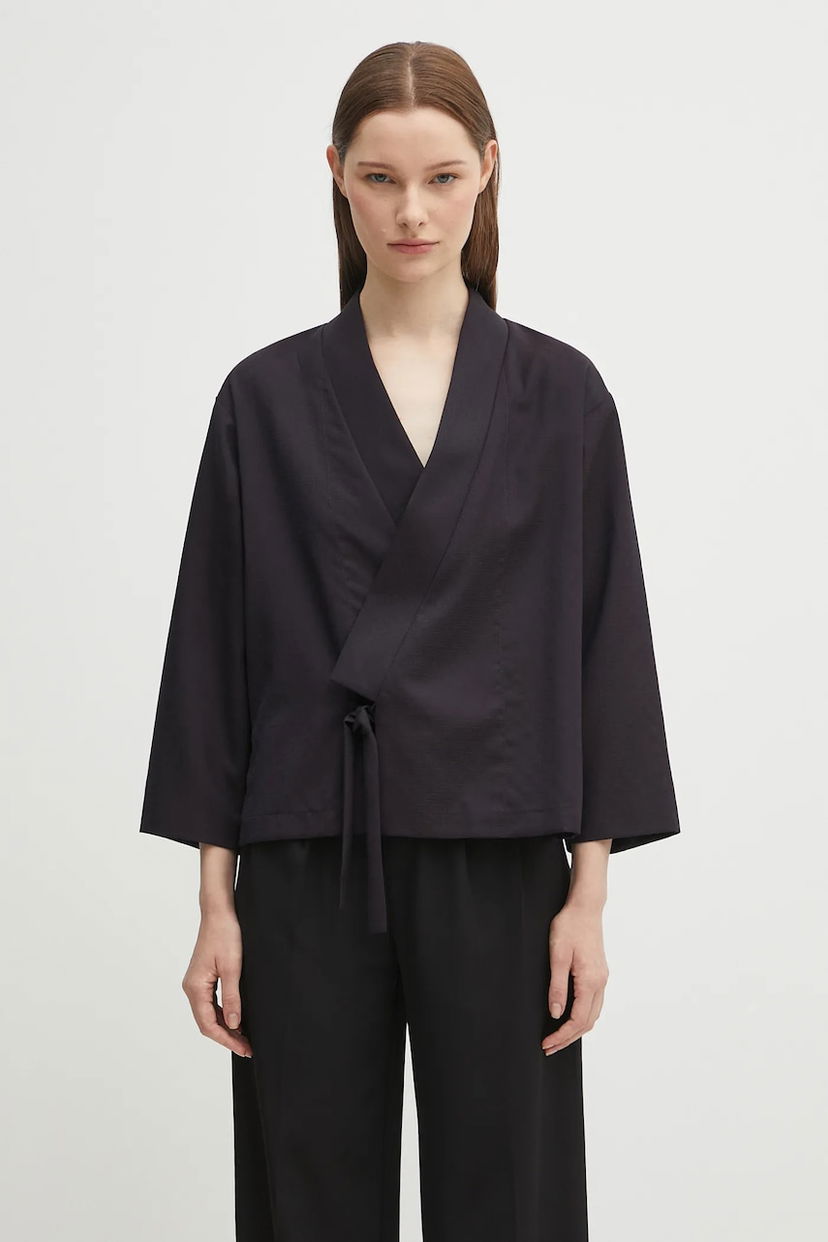 Сорочка KENZO Kenzo Weave Kimono Oversize чорний | FF62VE0329ID