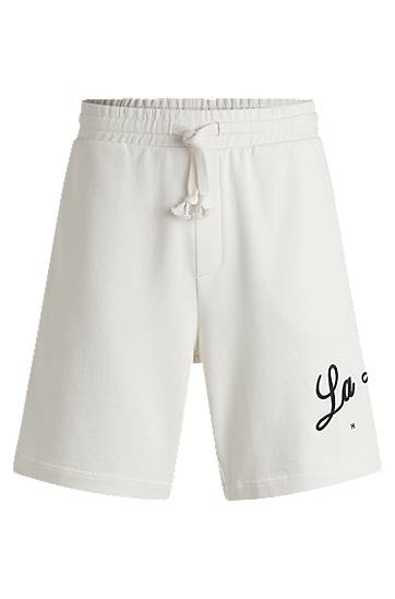 Шорти BOSS Cotton-Terry Shorts with Logo білий | 50539002