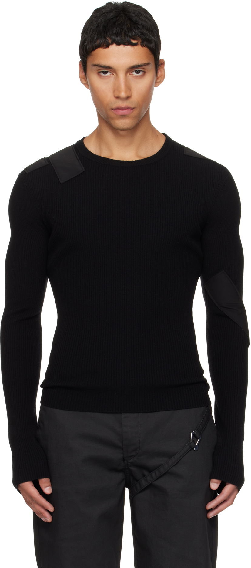 Cветр HELIOT EMIL HELIOT EMIL Glare Knit Sweater чорний | AW25_M_07_080_BLK01