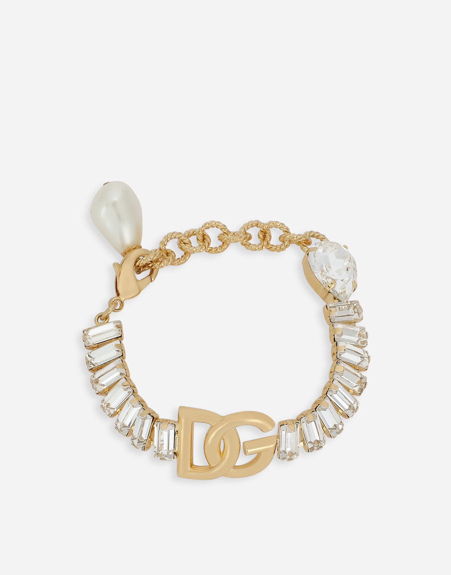 Браслет Dolce & Gabbana Dolce & Gabbana Gold-Tone Crystal & Faux Pearl Bracelet Металік | WBO8S3W1111ZOO00, 0
