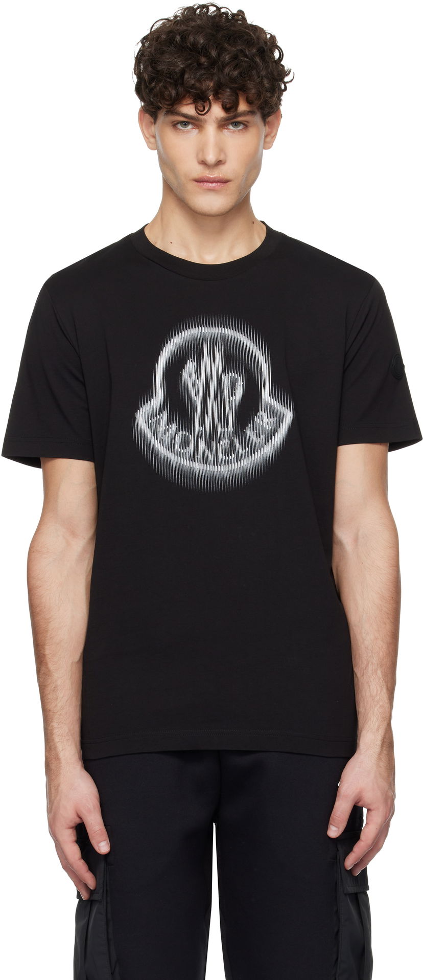 Футболка Moncler Short Sleeve T-Shirt With Graphic Print чорний | K10918C0000489A17