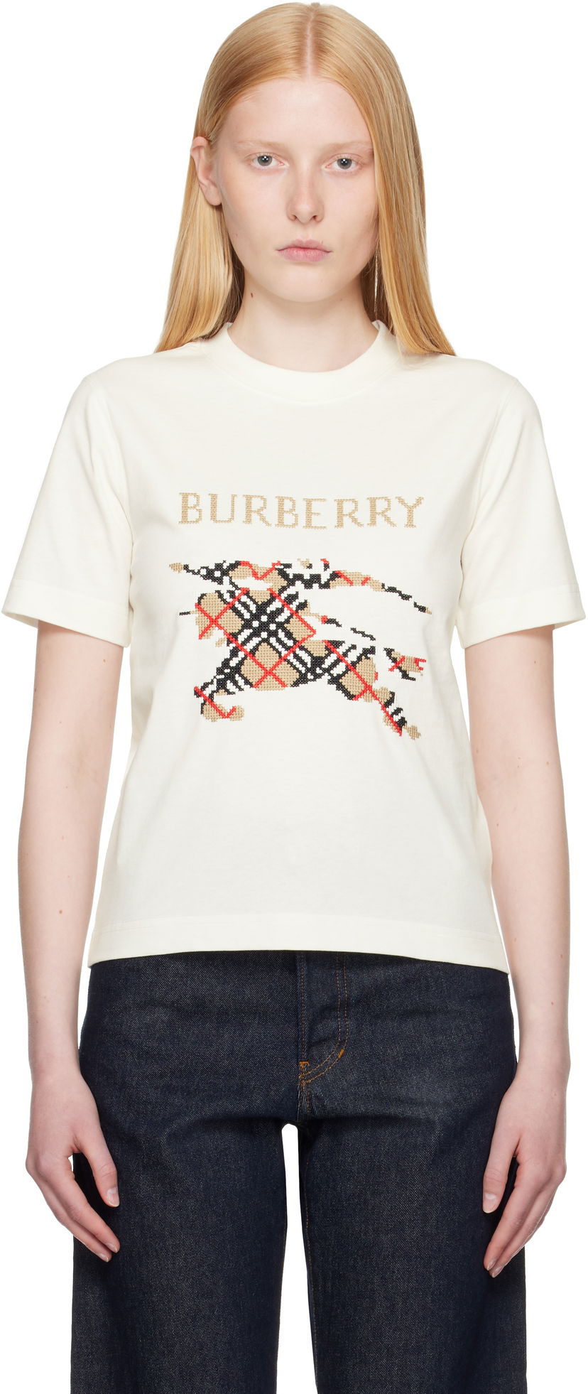 Футболка Burberry Burberry Large Logo Graphic T-Shirt білий | 8110955