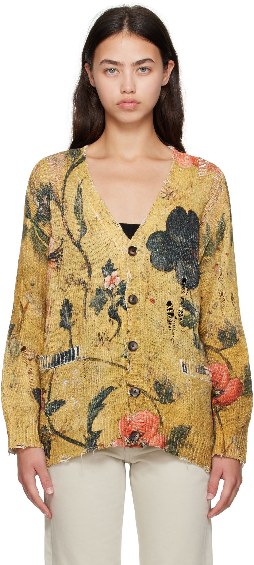 Cветр R13 R13 Printed Boyfriend Cardigan Жовтий | R13WY237-Y221A