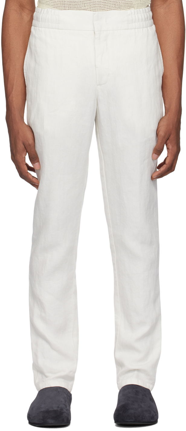 Штани Orlebar Brown Relaxed-Fit Linen Trousers білий | 277258