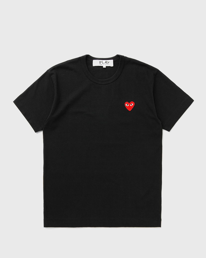 Футболка Comme des Garçons Black Short Sleeve T-Shirt With Red Emblem чорний | AX-T108-051-BLACK