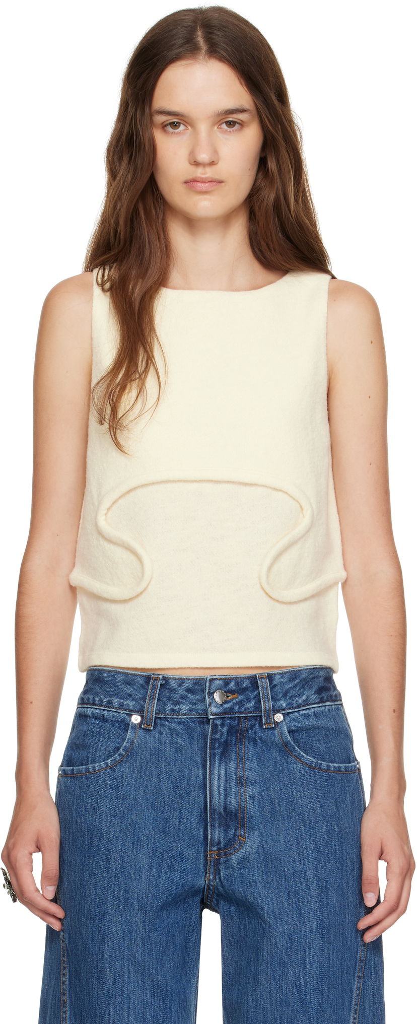 Безрукавка Eckhaus Latta Eckhaus Latta Pallas Tank Top білий | 1405-EL-PF25-M -