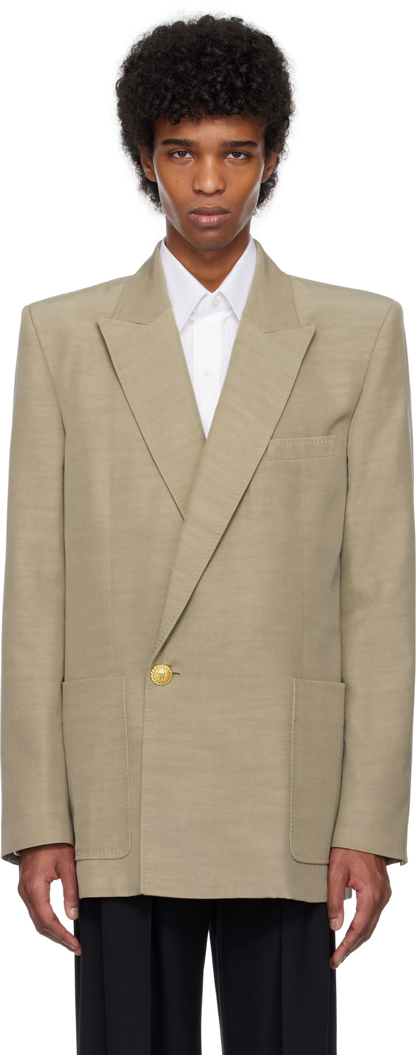Куртка Balmain Balmain 1-Button Tailored Blazer бежевий | EH1SG201VH50