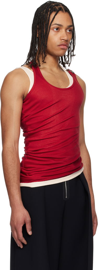 Безрукавка Jean Paul Gaultier Jean Paul Gaultier Draped Double Tank Top Червоний | 25/34-F-DB053-J092-3003, 4