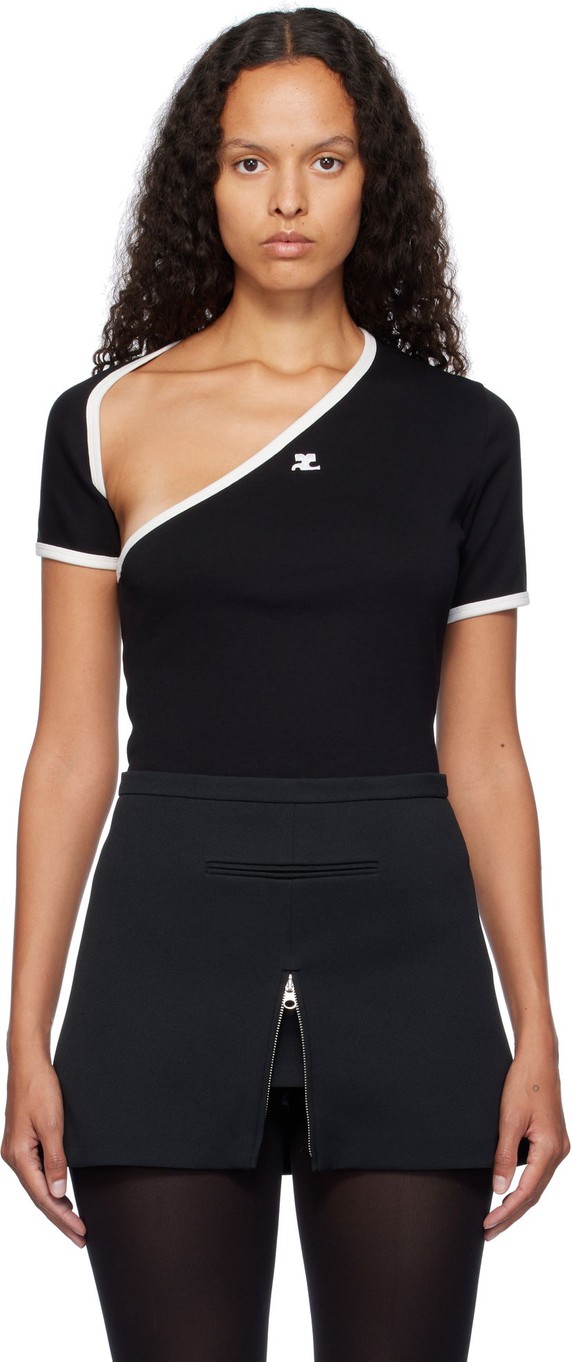 Безрукавка Courrèges Slash Contrast T-Shirt чорний | 424JTS157JS0070