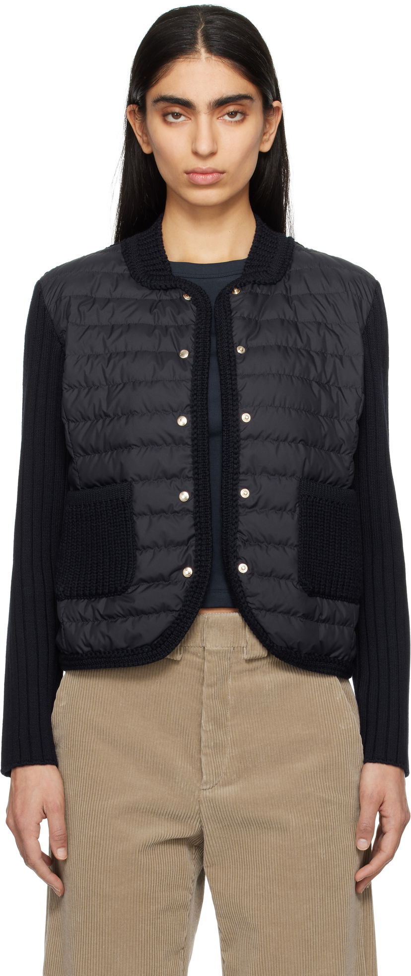 Cветр Moncler Moncler Padded Wool Down Cardigan чорний | K10939B00013