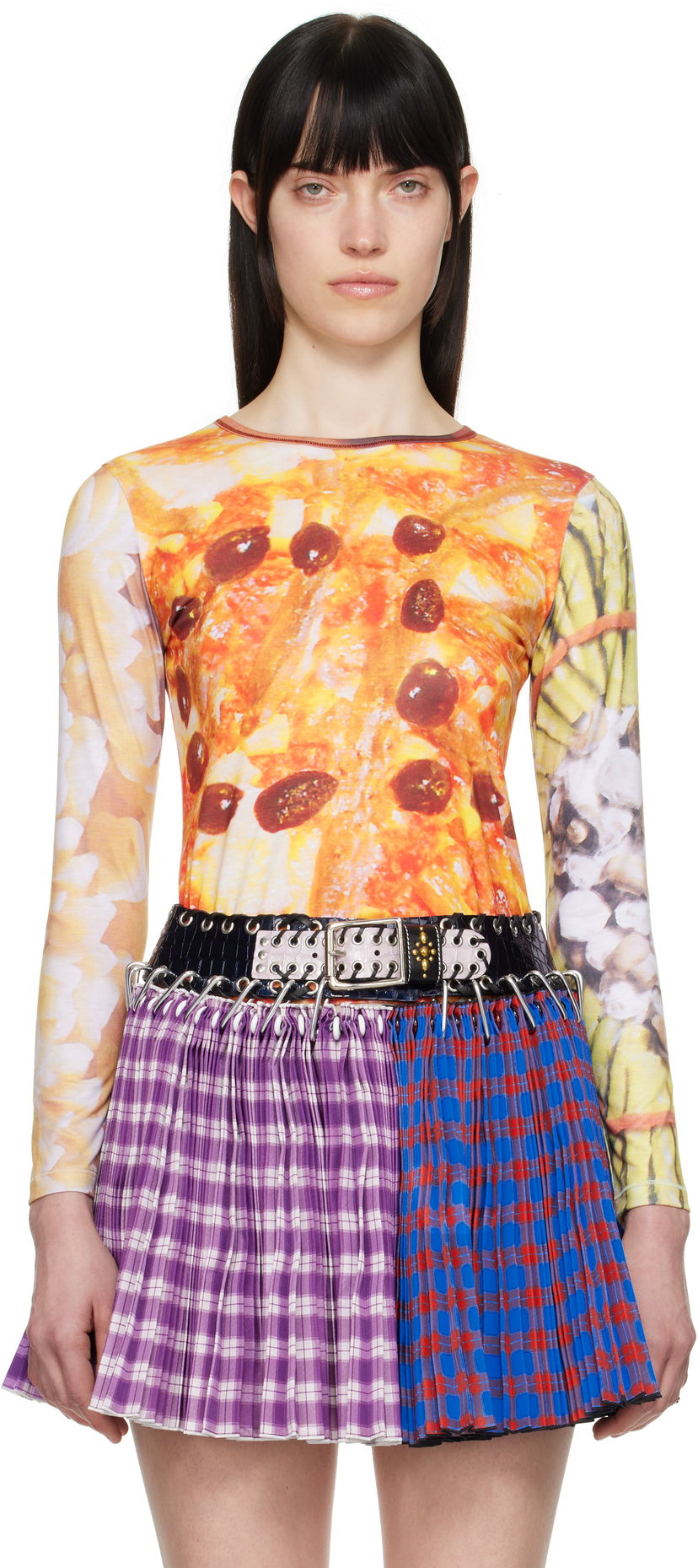 Футболка Chopova Lowena Chopova Lowena 'Dinner's Served' Fitted Jersey T-Shirt Різнокольоровий | 2306