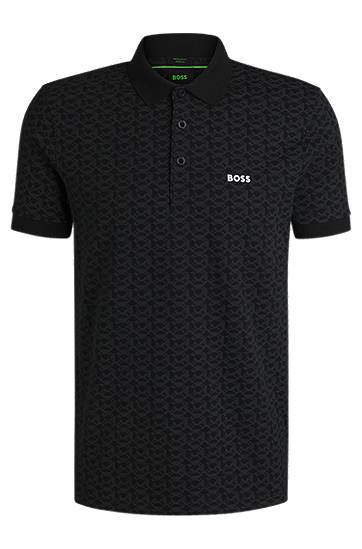 Сорочка поло BOSS BOSS Paddy Stretch Cotton Polo with Printed Pattern чорний | 50540719