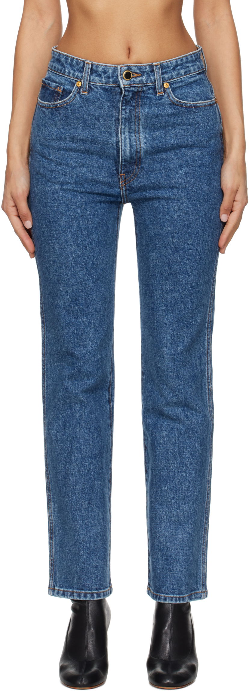 Джинси Khaite Abigail Stretch Jeans Синій | 1071916009