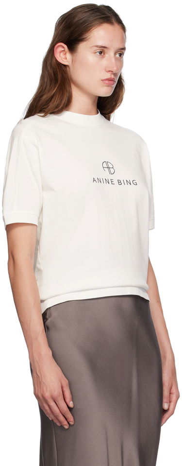 Футболка Anine Bing ANINE BING Jaylin Monogram T-Shirt білий | A-08-10280-IVY1, 1