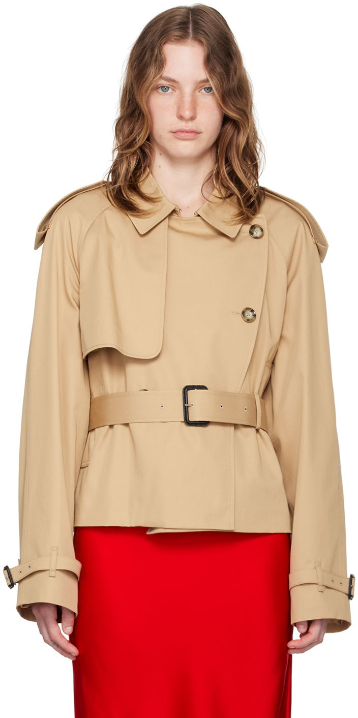 Тренчкот Stella McCartney Stella McCartney Cropped Trench Coat бежевий | 6700393CU403