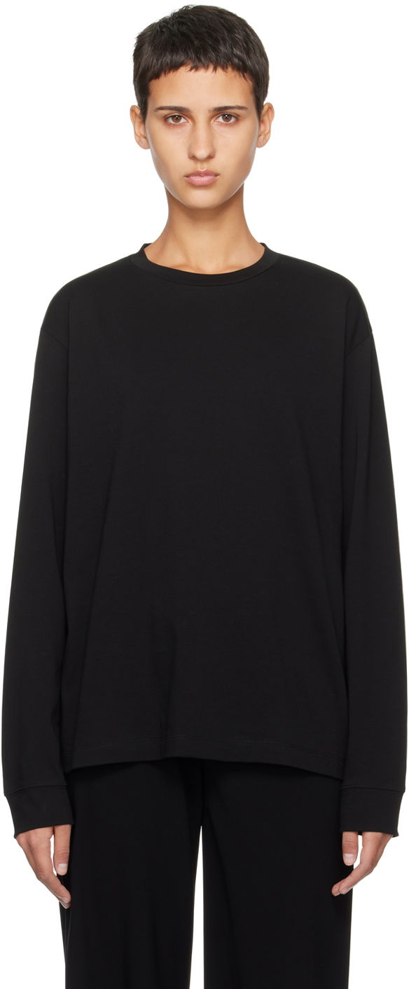 Футболка The Row Ciles Long Sleeve T-Shirt чорний | 6891-K220