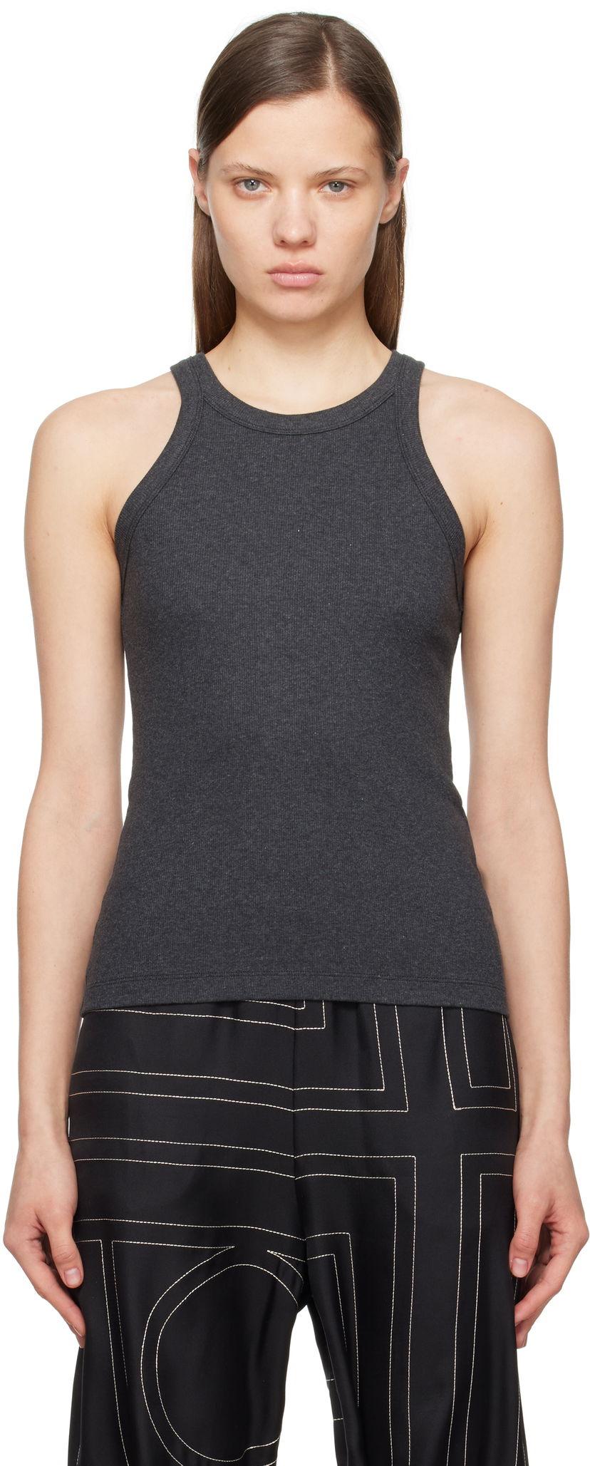 Безрукавка TOTEME TOTEME Curved Rib Tank Top Сірий | 243-WRT1129-FB0246