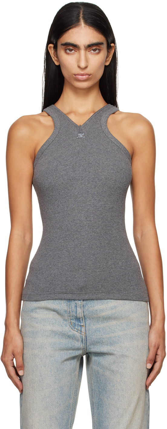 Безрукавка Courrèges Criss Cross 90s Style Tank Top Сірий | 324JDE079JS0165