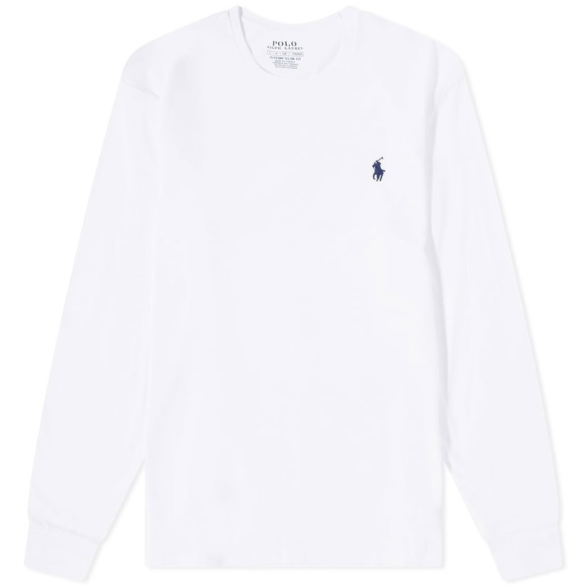 Футболка Polo by Ralph Lauren Ralph Lauren Custom Slim Fit Long Sleeve T-Shirt білий | 710671468004