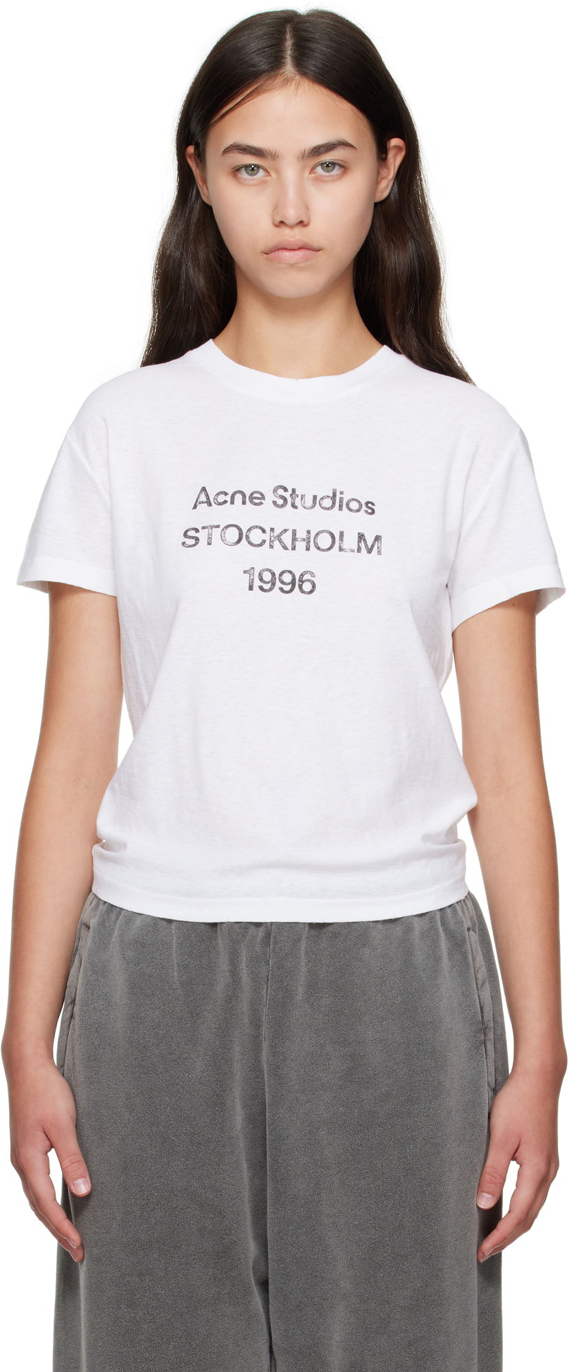 Футболка Acne Studios Acne Studios Logo T-Shirt білий | CL0397-