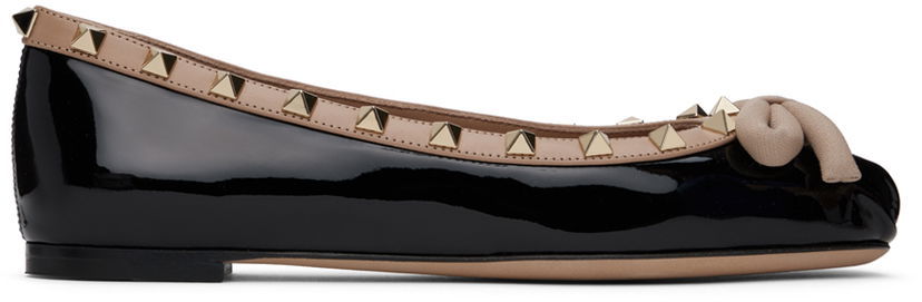Догляд за взуттям Valentino Valentino Garavani Rockstud Patent Leather Ballerina Flats чорний | 5W2S0HQ5VNW
