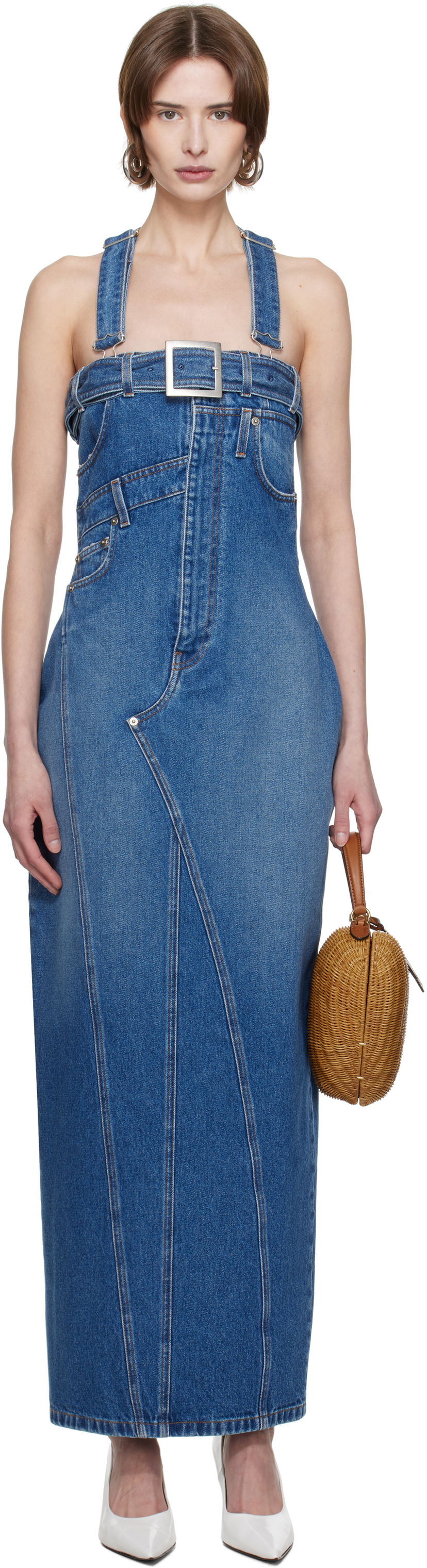 плаття Jean Paul Gaultier Jean Paul Gaultier 'The Overall' Denim Maxi Dress Синій | 25/33-F-RO303-D013-57