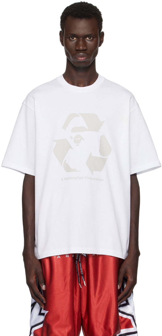 Футболка BAPE Recycle Motif Relaxed Fit T-shirt білий | 001TEK801309M