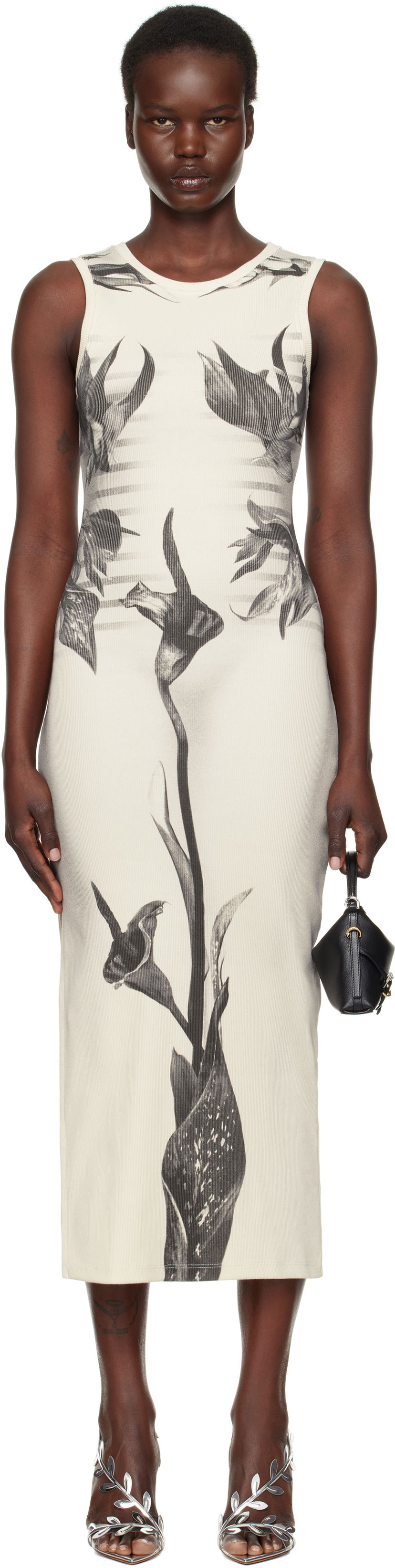 плаття Jean Paul Gaultier Jean Paul Gaultier Flower Body Morphing Marinière Maxi Dress бежевий | 25/33-F-RO360-J579-010200